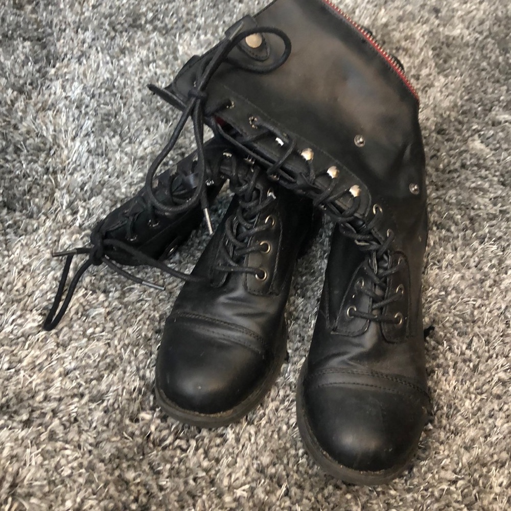 Black zip up boots